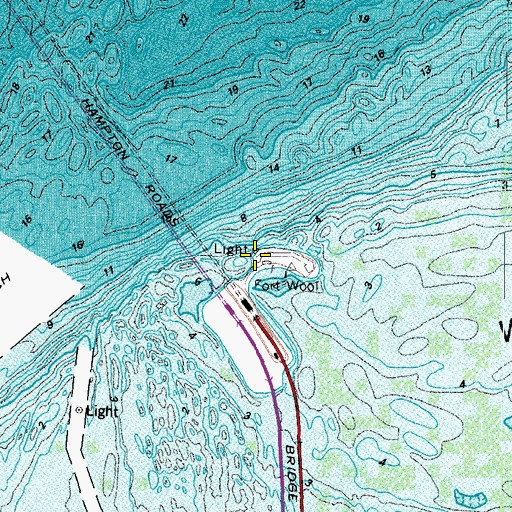 Topographic Map of Battery Hindman (historical), VA