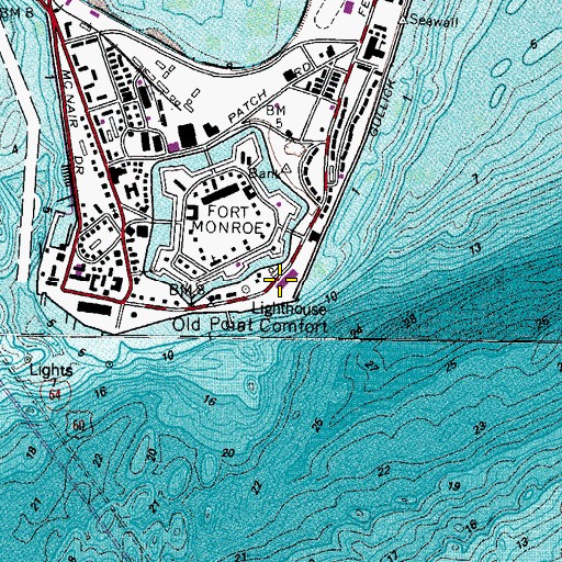 Topographic Map of Battery Parrott (historical), VA