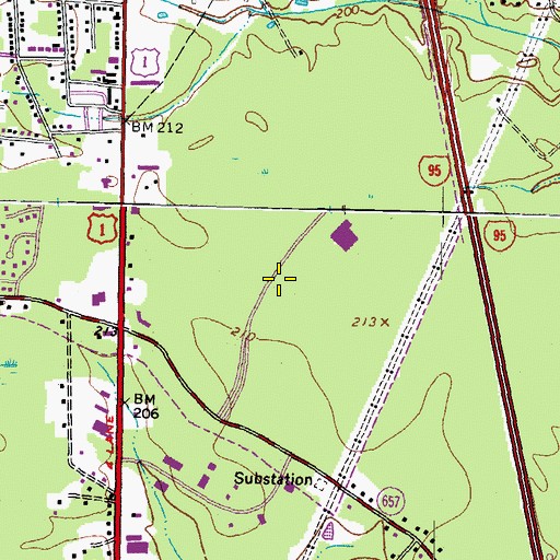 Topographic Map of Ashland Business Park, VA