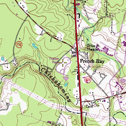 Topographic Map of Colonial Estates Trailer Park, VA