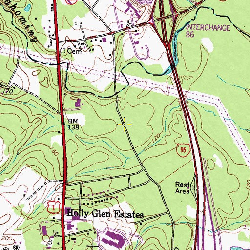 Topographic Map of Virginia Center Commons Mall Shopping Center, VA