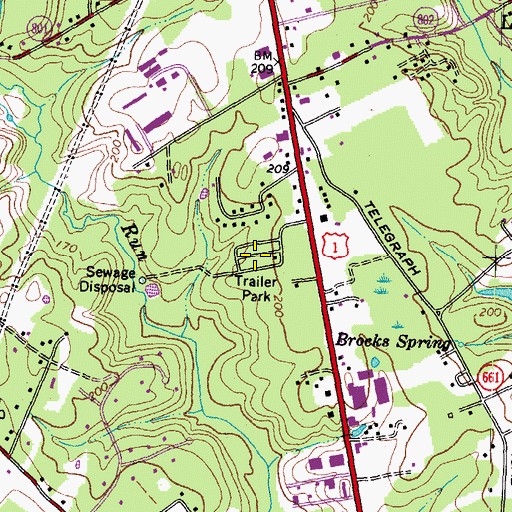 Topographic Map of Kosmo Village Mobile Home Park, VA