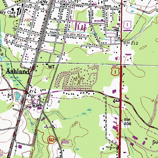 Topographic Map of Slash Cottage, VA