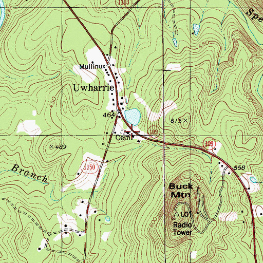 Topographic Map of Bethany Church (historical), NC