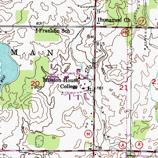 Topographic Map of Vorhulst Hall, WI