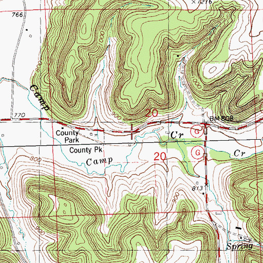 Topographic Map of Festina Hereford Stock Farm, WI