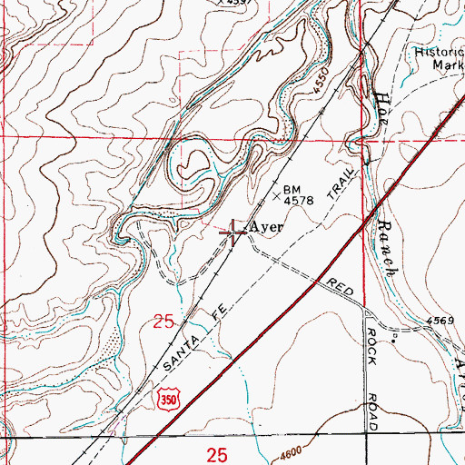 Topographic Map of Ayer, CO