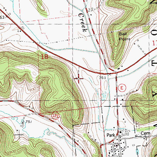 Topographic Map of Glendale Farm, WI