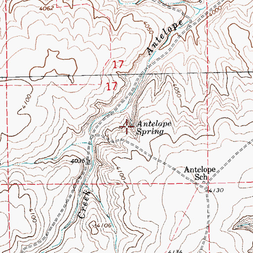 Topographic Map of Antelope Spring, CO