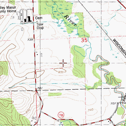 Topographic Map of Elm Grove Stock Farm, WI