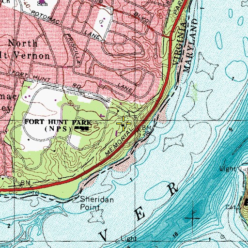 Topographic Map of Battery Robinson (historical), VA