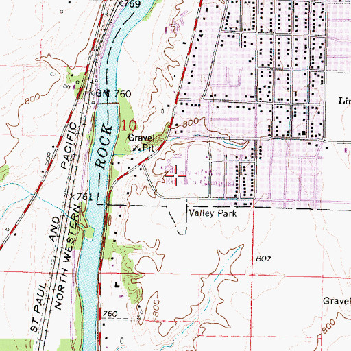 Topographic Map of Wells Cultural Center, WI