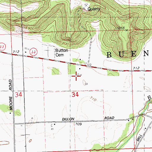 Topographic Map of Oak Grove Stock Farm, WI