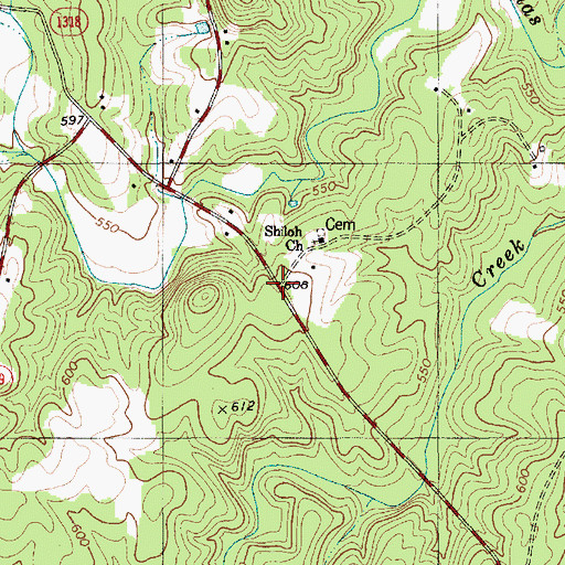 Topographic Map of Shiloh (historical), NC