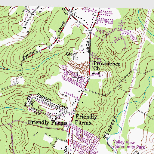 Topographic Map of Fort Foote Estates, MD