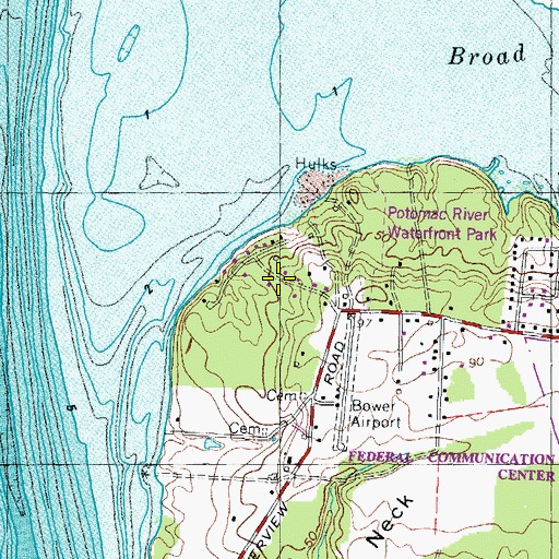 Topographic Map of Riverview Estates, MD