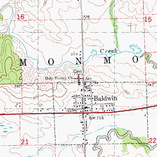 Topographic Map of Hershberger Cemetery, IA