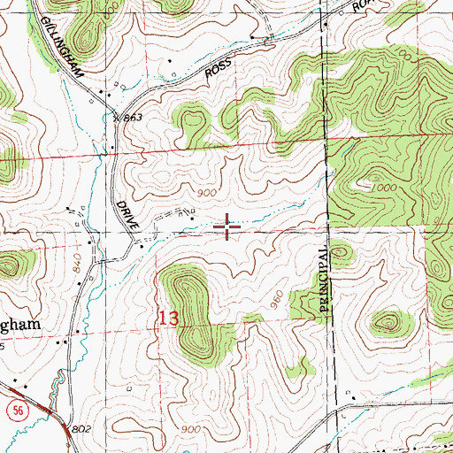 Topographic Map of Pine Lawn Stock Farm, WI