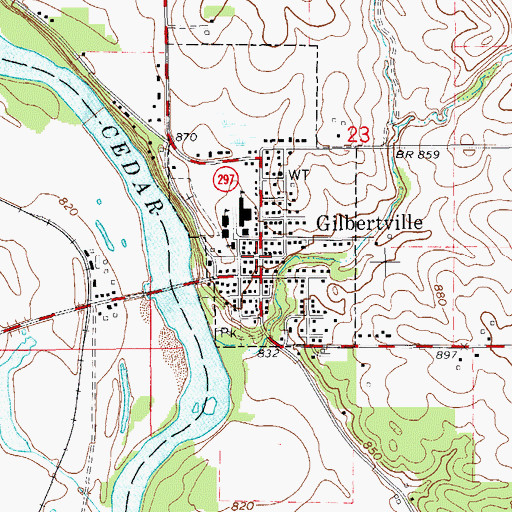 Topographic Map of Saint Mary's Cemetery, IA