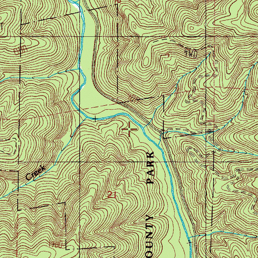Topographic Map of Roller Creek, OR