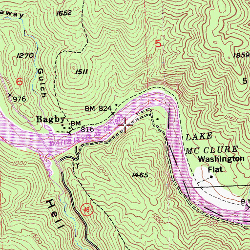 Topographic Map of Benton Mills (historical), CA