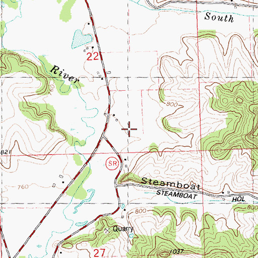 Topographic Map of Grand Valley Stock Farm, WI