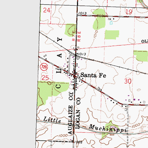 Topographic Map of Santa Fe Post Office (historical), OH
