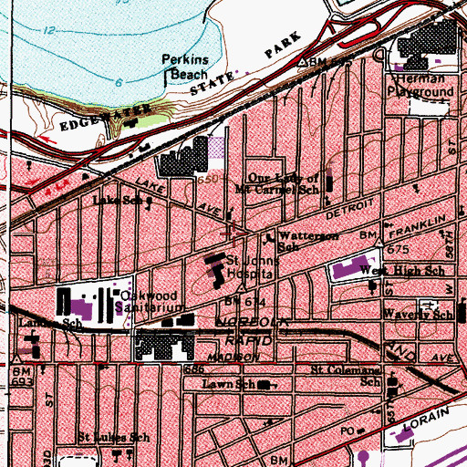 Topographic Map of Sagrada Familia Catholic Church, OH