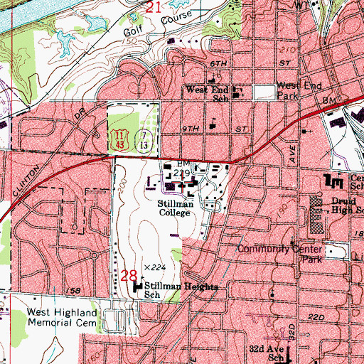 Topographic Map of Shepherd Library, AL