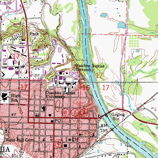 Topographic Map of O C Bailey Dormitory, AR