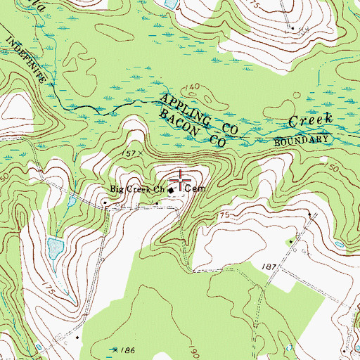 Topographic Map of Big Creek Cemetery, GA