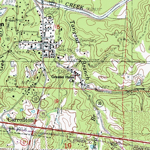Topographic Map of Greater Helm Church, MS