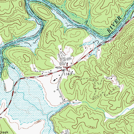 Topographic Map of Oakdale, NC
