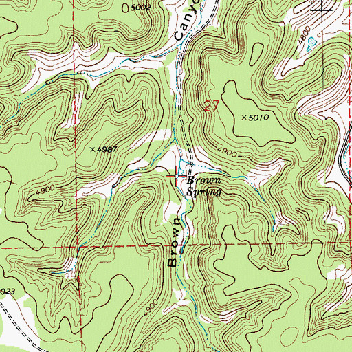 Topographic Map of Brown Spring, CO
