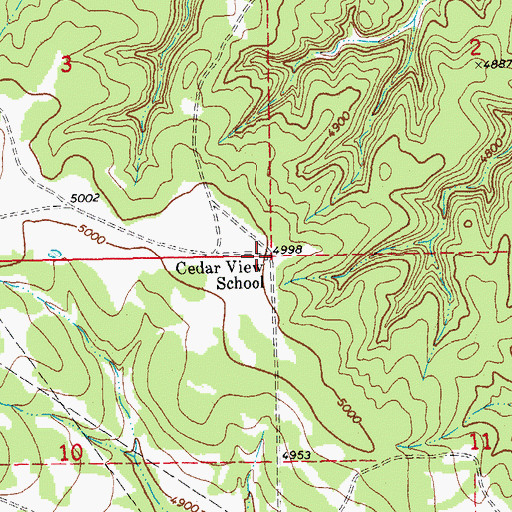 Topographic Map of Cedar View School, CO