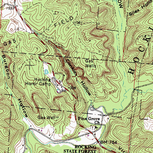 Topographic Map of Gorge Trail, OH