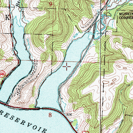 Topographic Map of Clear Fork Bay, OH