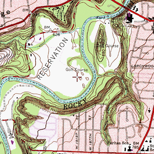 Topographic Map of Big Met Golf Course, OH
