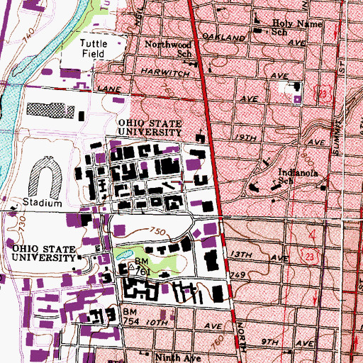 Topographic Map of Stillman Hall, OH