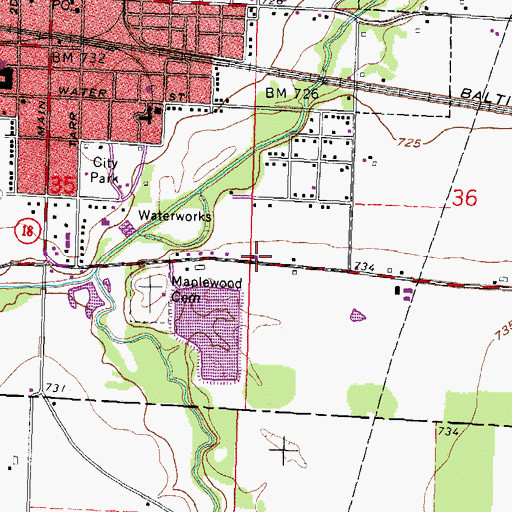 Topographic Map of Blakely Care Center, OH
