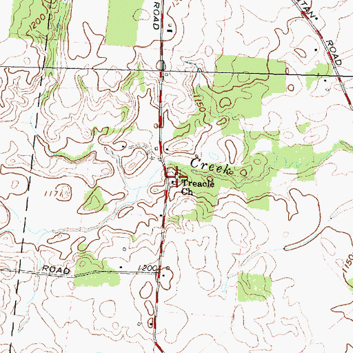 Topographic Map of Treacles Creek Cemetery, OH