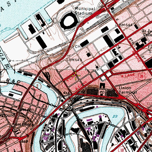 Topographic Map of Johnson Block, OH