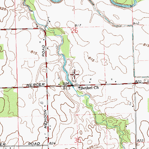 Topographic Map of Hamilton Bethel Cemetery, OH