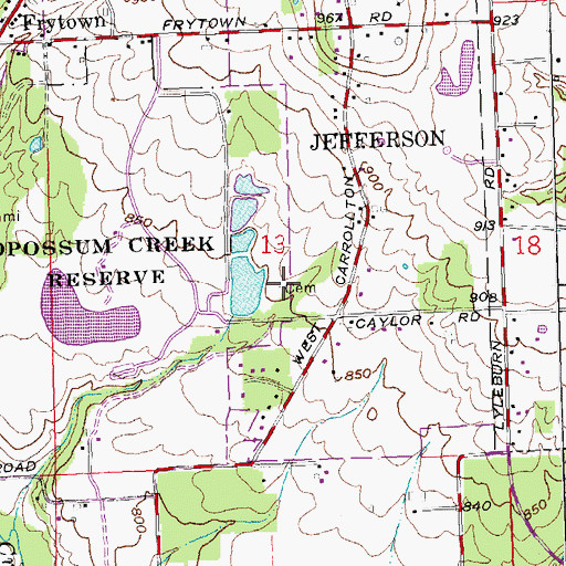 Topographic Map of Holderman Cemetery, OH
