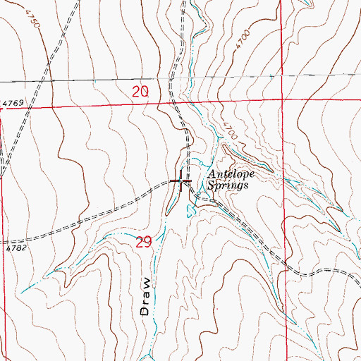 Topographic Map of Antelope Springs, CO