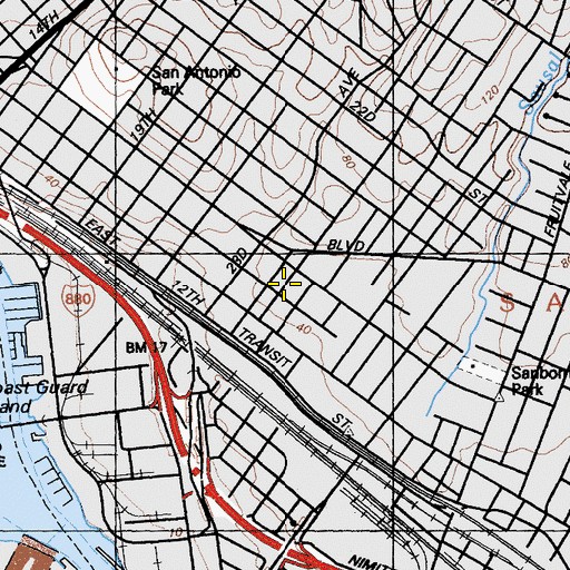 Topographic Map of Good Shepherd Methodist Church, CA