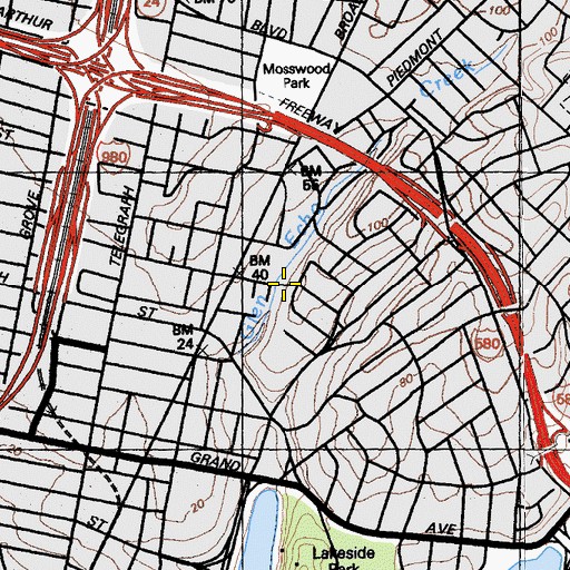 Topographic Map of First Christian Church, CA