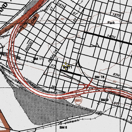 Topographic Map of First Church of God in Christ, CA