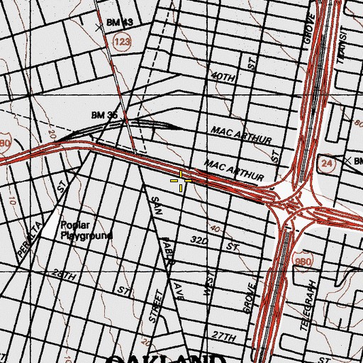 Topographic Map of Perry Temple Church of God in Christ, CA