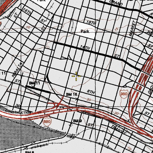 Topographic Map of Beth-Eden Baptist Church, CA